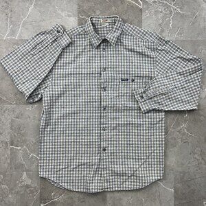 Vintage Guess Jeans Shirt Mens Large Plaid Button Up Pocket 90s Grunge